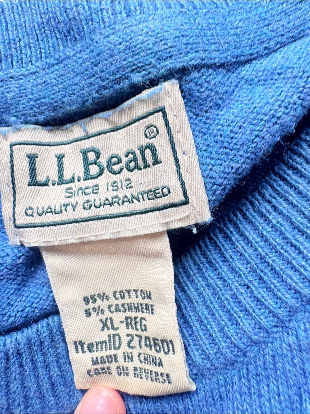 L.L.Bean Cotton‑Cashmere Sweater Size XL | Cozy Minimalist Soft Natural Fibers - Picture 6 of 7